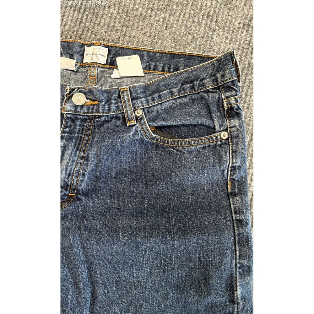 Vintage Y2K Calvin Klein Women's Rinse Wash Flare Jeans 100% Cotton Sz 11 x 31 - Picture 4 of 12